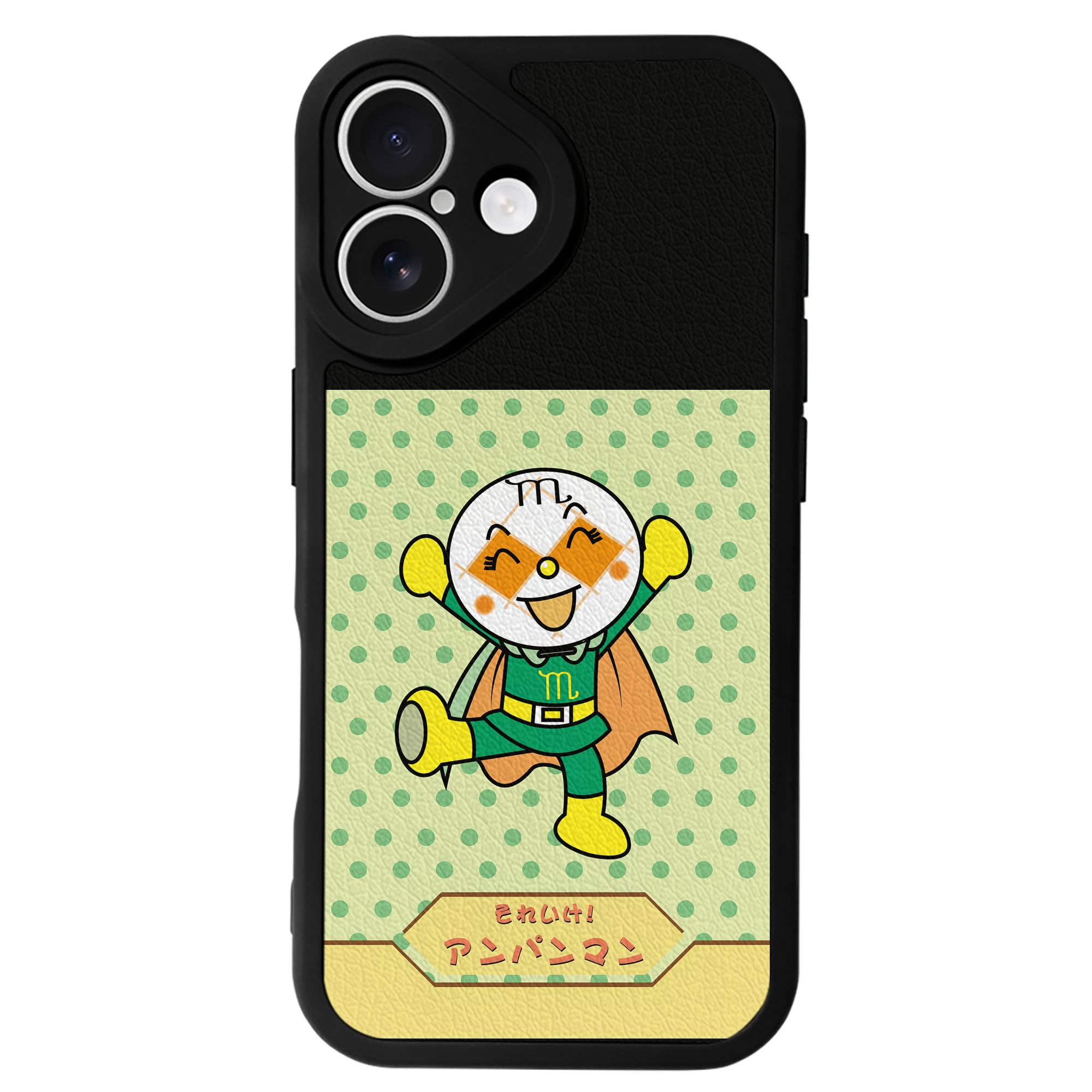 （画像用） アンパンマン Anpanman 【iPhone 16シリーズ対応】シリコンスマホケース（レザー調） 材質：シリコン